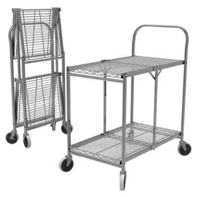 Luxor Two-Shelf Collapsible Wire Utility Cart