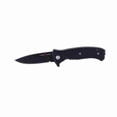Sunex Al Mar Mini Sere 2020 Night G Assisted Flipper Knife 3" D2 Matte Black Talon Drop Point, Black G10 Handles, Liner Lock - Amk2204